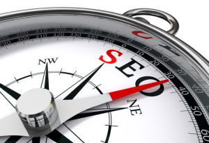 seo the way indicated by compass conceptual image