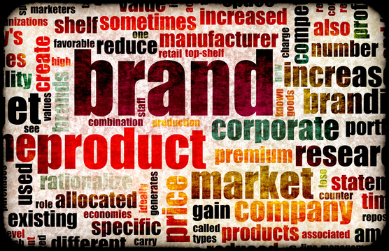 Branding of Market Product Word Cloud Background